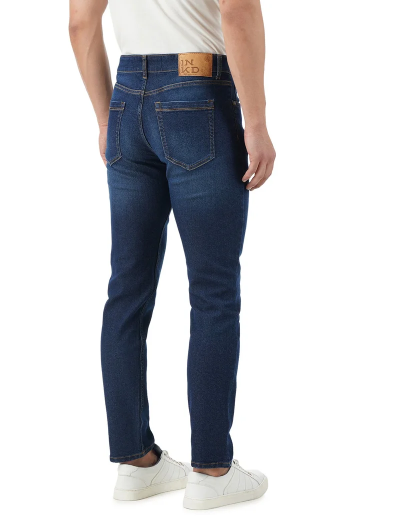 inkd Super sapphire Men's Regular Fit Jeans - Mid-Rise | Cotton Blend | Stretchable Fabric | Classic 5 Pocket Styling for Men | Best Price UAE
